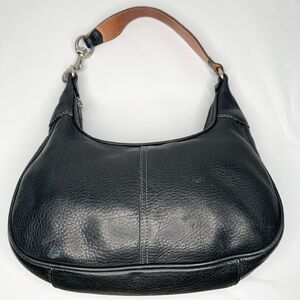 COACH Black Pebbled Leather Hobo Bag